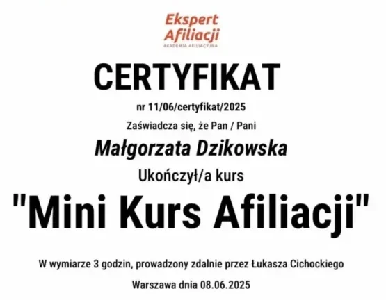 Certyfikat afiliacji: dlaczego warto go zdobyć?